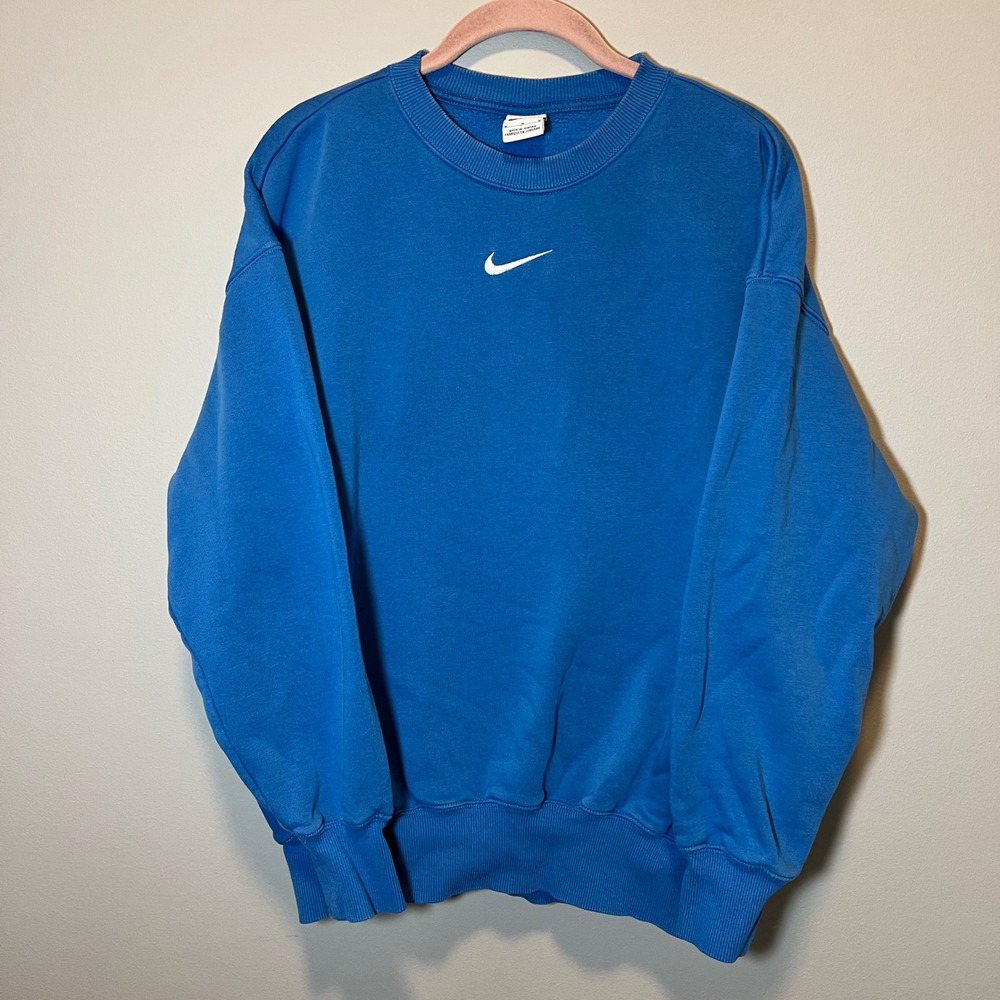 Nike Sportswear Essential Oversized Crewneck Sweatshirt Blue Women's Medium